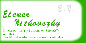 elemer nitkovszky business card